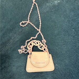 Charles & Keith Pink Mini Crossbody Bag - Lipstick Purse